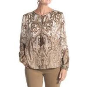 Chico's Precious Medallion Louise Top Peasant Size M